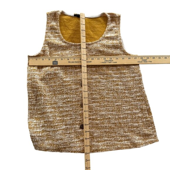 Anthropologie W5 Mustard Button Front Textured Tank Top Sz S Casual Relaxed Fit - Picture 6 of 6
